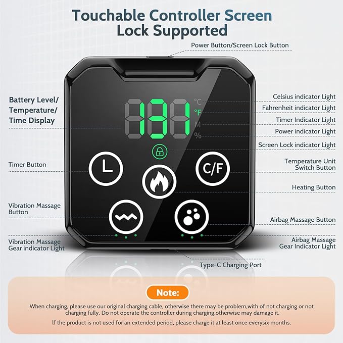 Lower Back Massager with HeatHeating Pad for Back with Auto-Inflatable MassagerCordless Back Massager with 3 Vibration and 4 HeatPortable Heated Pads for Lower Back ReliefGift for Women Men Family
