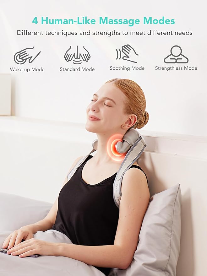SKG Neck Massager for Pain Relief Deep Tissue Neck and Shoulder Massager with Heat Cordless and Portable Neck Pain Relief Device 4d Electric Kneading Gifts for Men and WomenH7 MAX
