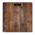 Brown Wooden Scale for Body Weight Sturdy Tempered Glass Weighing Scales with LCD Display Accurate Digital Bathroom Scale Convenient Body Fat Smart Scales Easy Read