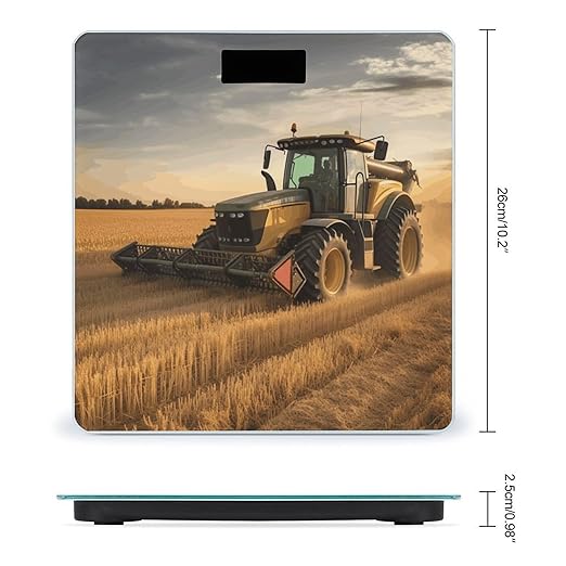 Farm Tractor Harvest Scale for Body Weight High Precision Digital Weight Scales with LCD Display Anti-Slip Sturdy Slim Tempered Glass Bathroom Scale for Home Use