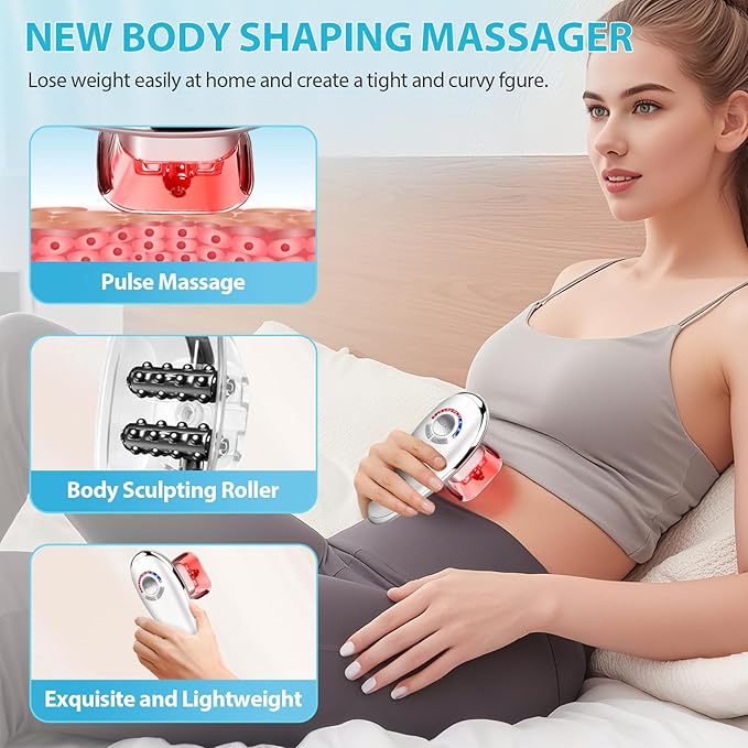 Body Sculpting Machine 3-in-1 Electric Cellulite Massager Electric Cupping Therapy Massagerfor Belly Waist Arms Leg Home ToolEffectively Tightens the Skin