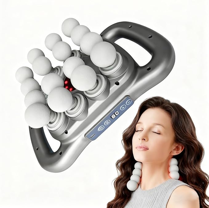 Massage Gun Deep Tissue – 16 Heads 9 Speeds &amp 9 Modes High Power Percussion Massager Gun for Full Body Relief Fascia Massage Gun for Muscle