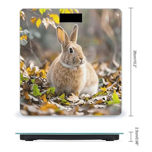 Rabbit in Leaves Scale for Body Weight Digital Bathroom Scale Accurate Smart Weight Scales with Large Display Weighing Machine High Precision Scales