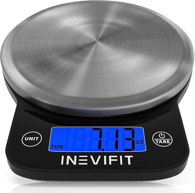 INEVIFIT Bathroom Scale &amp Digital Kitchen Scale Fitness Bundle Complete Body Composition and Nutrition Tracking Solution with Batteries Included