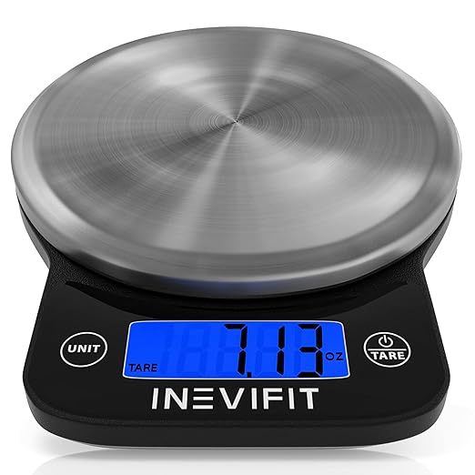INEVIFIT Smart Bathroom Scale &amp Digital Kitchen Scale Fitness Bundle Complete Body Composition and Nutrition Tracking Solution with Batteries Included