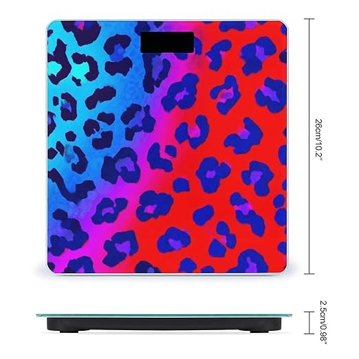 Digital Bathroom Weighing Scale Energy Saving Scale Smart Scale for Body Weight Trippy Red Pink Purple Blue Cheetah Leopard Print