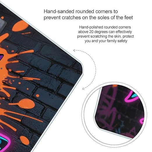 Blacklight Cat Riding Shark Scale for Body Weight Sturdy Tempered Glass Weighing Scales with LCD Display Accurate Digital Bathroom Scale Convenient Body Fat Smart Scales Easy Read