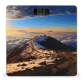 Mauna Kea Summit Sunset Scale for Body Weight Anti-Slip Tempered Glass Digital Bathroom Scales Clear LCD Display Weighing Scale Safe Rounded Corners Smart Scales