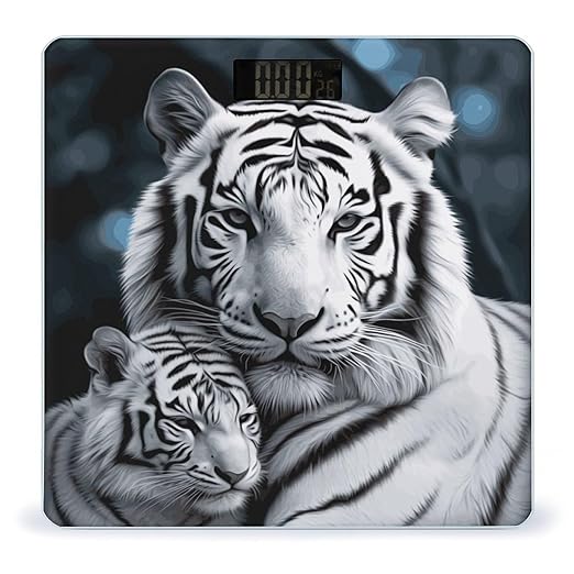 White Tiger Bathroom ScaleHighly Accurate Digital Weighing Machine for People Bright LED Display Weight Scale for The Aldult Home Use