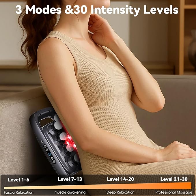 20-Head Massage Gun2026 Upgrade Deep Tissue Percussion Massager with 3 Modes 30 Intensities Quiet Muscle Tension Release Electric Massage Tools for Back Shoulders Legs