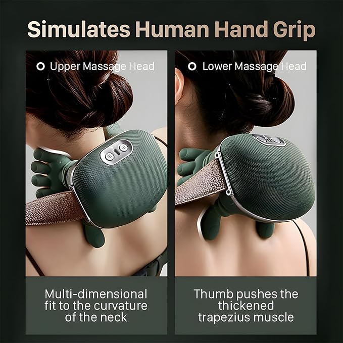 Neck Massager Neck Massager with Heat Shiatsu Neck and Back Massager with 4D Kneading Wireless Deep Tissue Massage for Shoulder and Cervical Pain Relief Muscle Relax (2PCS)