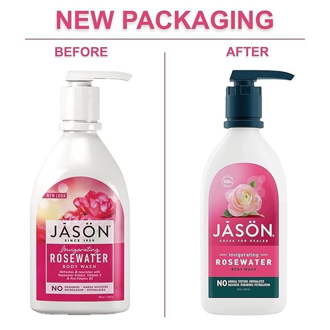 JASON Natural Body Wash Calming Lavender &amp Invigorating Rosewater 30 Oz (2 Pack)