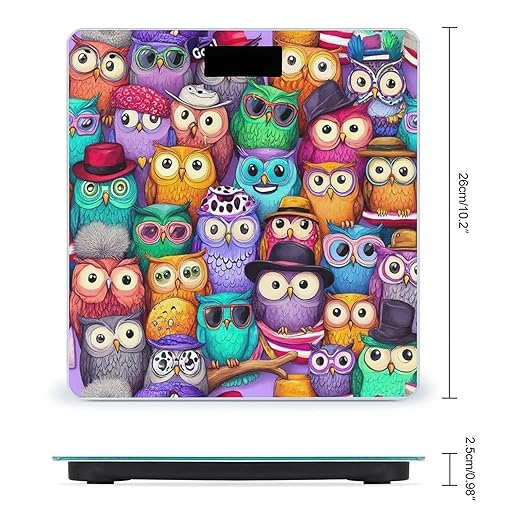 Women's Digital Bathroom Weighing Scale Automatic Switch Energy Saving Scale Smart Scale for Body Weight Cute Cartoon Owls