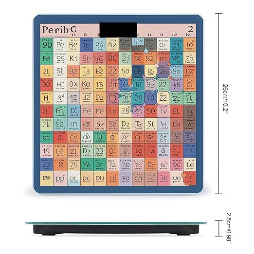 Periodic Table of Elements Scale for Body Weight Accurate Digital Bathroom Scale Toughened Glass High Precision Scales Smart Weight Scales with Large LCD Backlight Display Weighing Machine