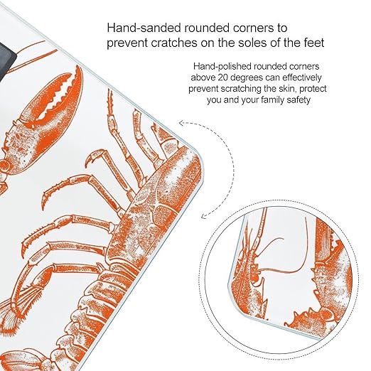 Digital Bathroom Scale for Body Weight Scale with Bright LCD Display High Accuracy Step-On Technology Auto On/Off Orange Shrimp Pattern Digital Scales 400 Lbs /180kg