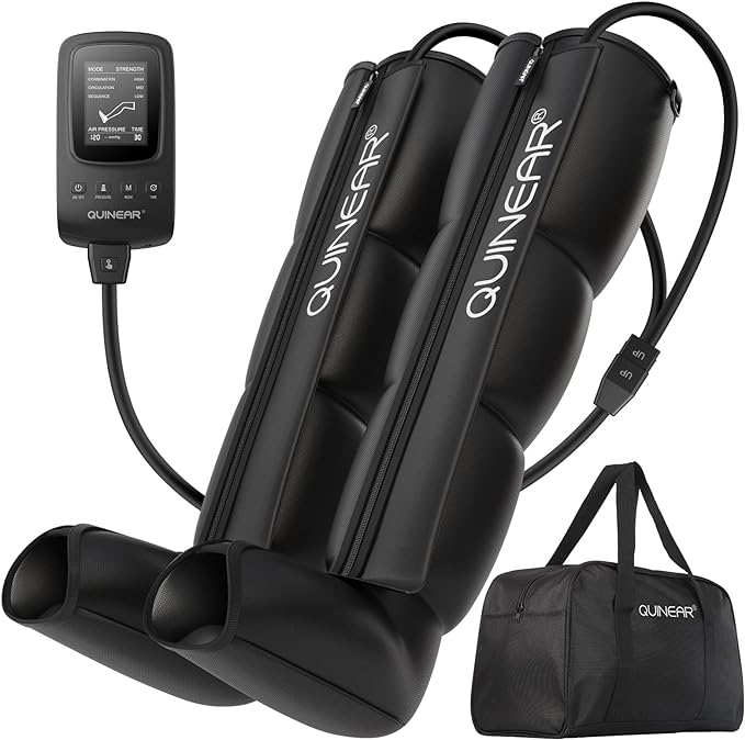 QUINEAR Air Compression Recovery System Professional Sequential Device for Massage Therapy Foot and Leg Recovery Boots to Improve Circulation for Athletes FSA-HSA Eligible (Large)