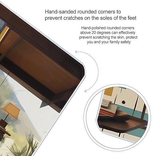 Mid Century ModernScale for Body Weight with LCD High Precision Weighing Scales Fashion Sturdy Tempered Glass Weight Scales Easy-to-Read Digital Bathroom Scale for Daily 400lb