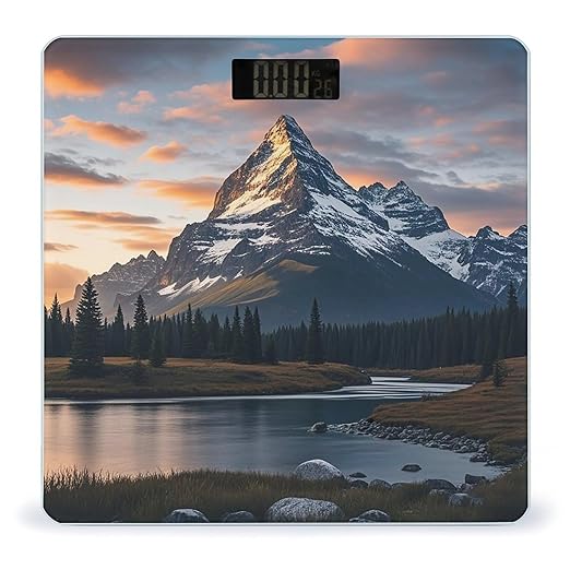 Mount at Sunset Scale for Body Weight Digital Bathroom Scale Toughened Glass High Precision Scales for Body Weight with Large LCD Backlight Display Weight Scales