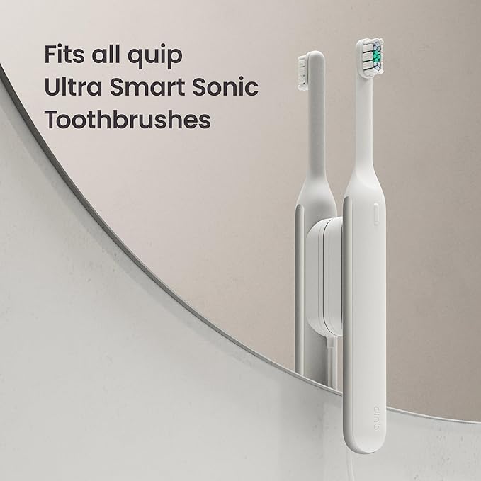 quip Ultra Brush Pod Refill Heads - 4 Pack - Verified quip Brush Head Refills for Sonic Electric Toothbrushes - Soft Bristles Compact - Last 3 Months Each - White