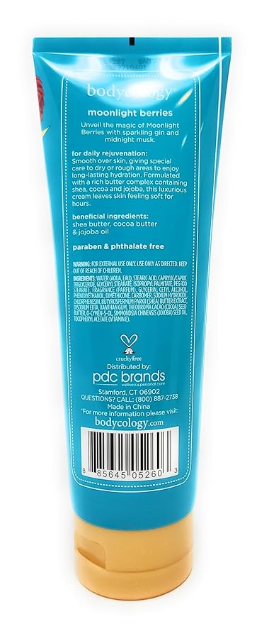 Moonlight Berries 2 in 1 Body Wash &amp Bubble Bath 16 fl oz &amp Moonlight Berries Butter Body Cream 8 oz (Pack of 2)