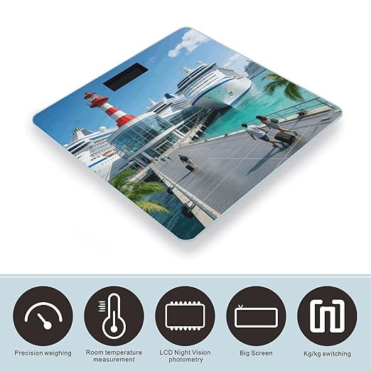 Cruise Terminal Smart Scale for Body Weight Digital Bathroom Scale Toughened Glass Weight Scale with Large LCD Backlight Display High Precision Scales Weighing Machine