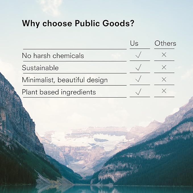 Public Goods Shower Essentials for Men and Women | Natural Shampoo Conditioner &amp Body Wash | Made with Organic Essential Oils | Sulfate &amp Paraben Free | Vegan Friendly | 34 Fl Oz Refill