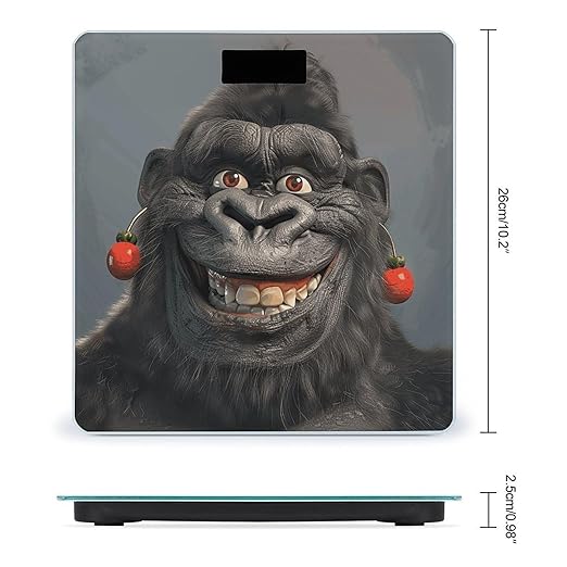 Smiling Gorilla Photo Smart Scale for Body Weight Accurate Bathroom Scale with LED Display Digital Weight Scales Weighing Machine High Precision Scales for Bath Home