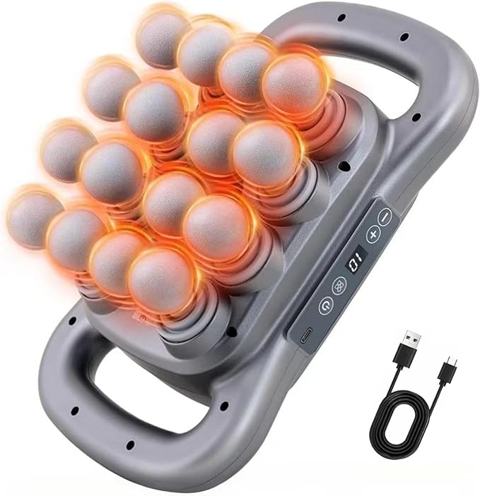 16 Head Massage Gun Deep Tissue 16 Head Massager 9 Modes 9 Levels Back Massager for Pain Relief Deep TissueMassager for Neck Head Shoulders Legs Foot Body Muscle Massager Pain Relief