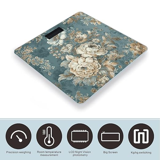 Dark Gold Style Scale for Body Weight Highly Accurate Digital Bathroom Scale Sturdy Tempered Glass Weighing Scales with LCD Display Fashion Body Fat Smart Scales 400lb