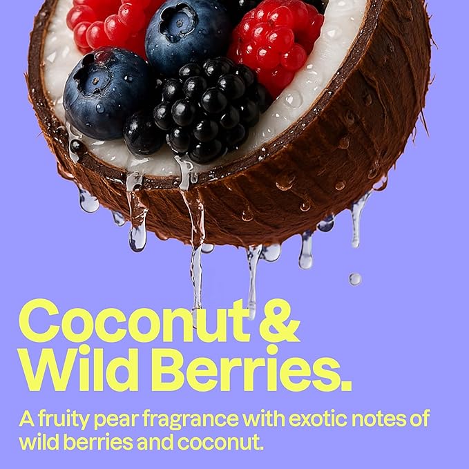 ATTITUDE Body Wash EWG Verified Shower Gel Dermatologically Tested Plant and Mineral-Based Vegan Personal Care Products Coconut &amp Wild Berries 16 Fl Oz (Pack of 6)