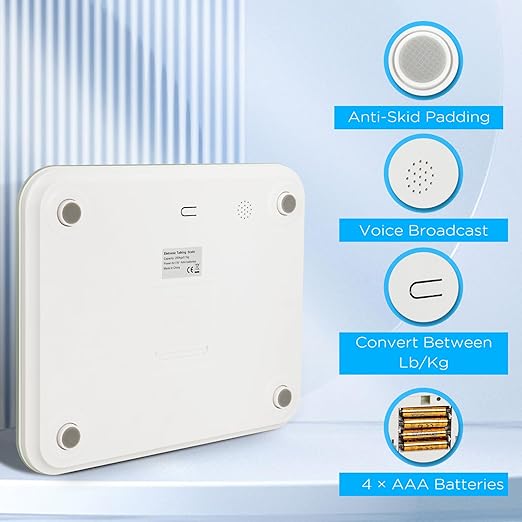 Talking Scales for Body Weight Highly Accurate Digital Talking Bathroom Scale with Large LCD Screen Auto On &amp Off Talking Scales for Visually Impaired or Elderly Includes Batteries 551 LB