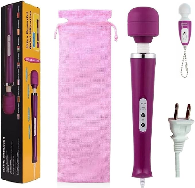 Power Big Handheld Electric Back Body Massager for Woman Sport Recovery Muscle ACH Pain Shoulder Neck Leg Hand Foot Massage Tool (Purple Big Massage and Purple Mini Tool)
