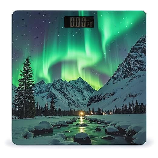 Northern Lights Weight Scale Highly Accurate Digital Weighing Scale with Large LCD Display Smart Bathroom Scales for Home Bedrooms and Gift Giving