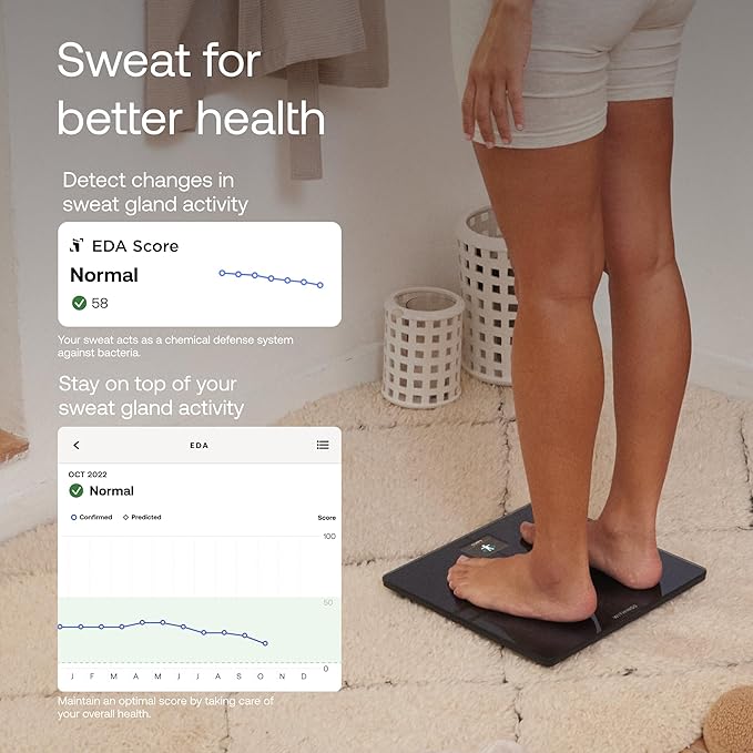 WITHINGS Body Comp - Scale for Body Weight and Complete Body Analysis Wi-Fi &amp Bluetooth Baby Digital Scale Accurate Visceral Fat Heart Health Scales Compatible with Apple