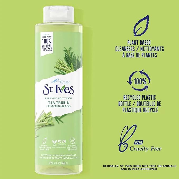 St. Ives Purifying Body Wash Tea Tree And Lemongrass 22 Fl oz - PACK OF 2