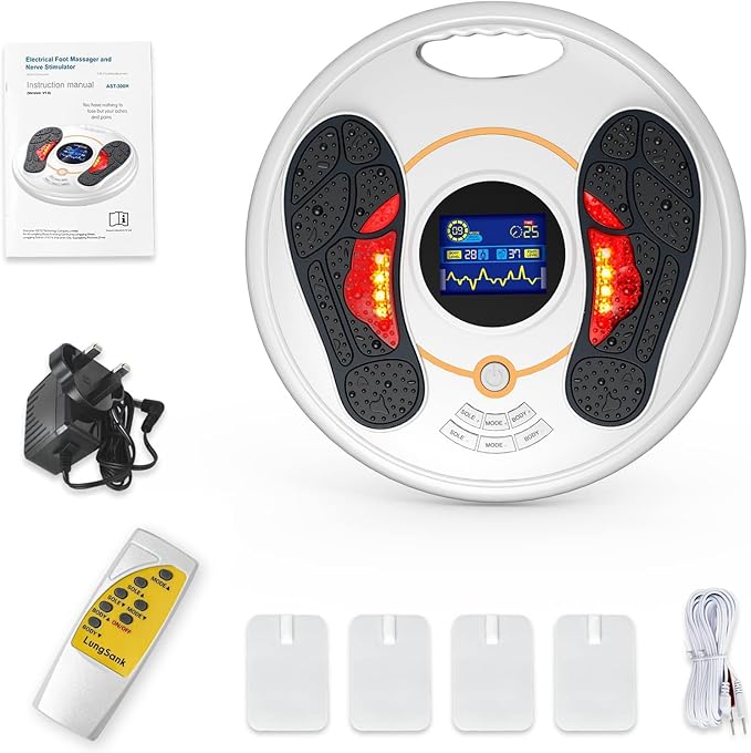 OSITO Foot Circulation Stimulator Improves Foot Circulation EMS Foot Massager &amp Body Therapy Machine Relieves Body Pain Neuropathy RLS Plantar Fasciitis