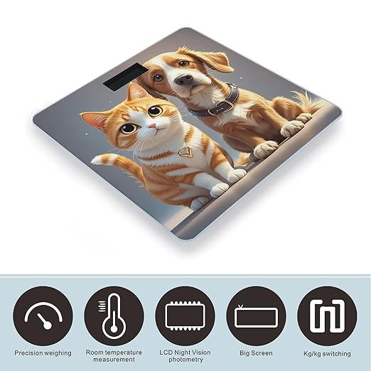 Cats and Dogs Bathroom Scale Digital Weight Scale Precision 400 Lbs Weighing Scales Large with LCD Backlight Display BMI Measures
