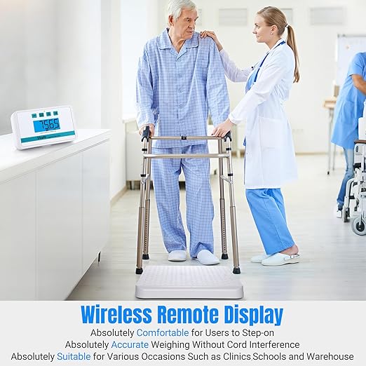 Vitafit Medical Grade Floor Scale 660lb Accuracy 0.1lb by Our Professional Factory Since 2001 Smart Scale for Body Weight 15 x 13 Non Slip Platform Hospital Physician &amp Workshop Use White