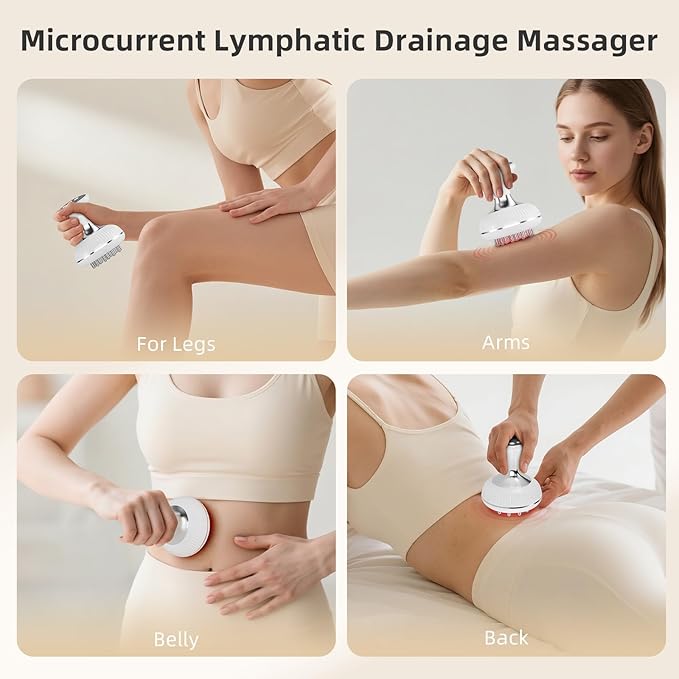 Lymphatic Drainage Massager - Helps Reduce Stretch Marks &amp Cellulitefor Legs Arms BellyBody Sculpting Machine with MicrocurrentHeatVibrationLight Women's Day Gifts for Women