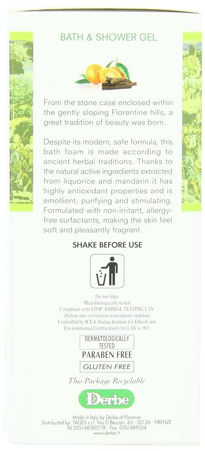 Speziali Fiorentini Bath/Shower Gel Liquorice and Mandarin 8.4 Ounce