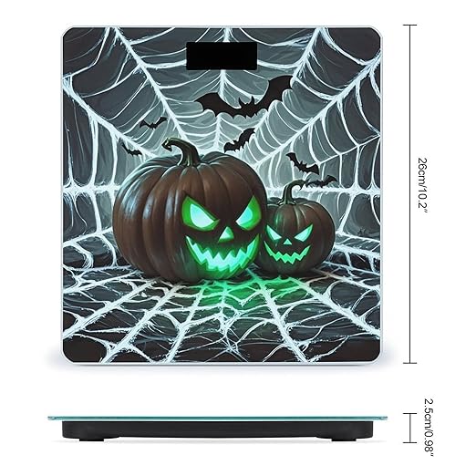Green Pumpkin Scale for Body Weight Highly Accurate Digital Bathroom Body Scale Digital Bathroom Scales for People Anti-Slip Large LCD Display Smart Scales