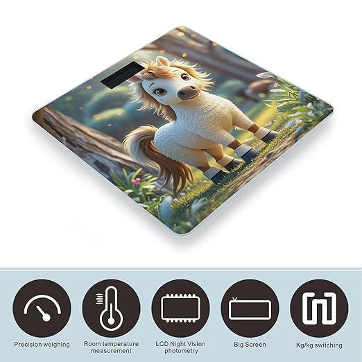 Cupid Arrow Love Horse Scale for Body Weight Accurate Digital Bathroom Scale Toughened Glass High Precision Scales Smart Weight Scales with Large LCD Backlight Display Weighing Machine