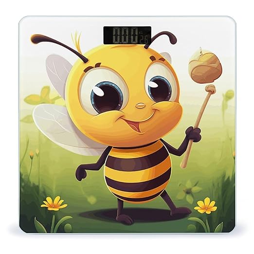Honey Beem Scale for Body Weight High Precision Digital Weight Scales with LCD Display Anti-Slip Sturdy Slim Tempered Glass Bathroom Scale for Home Use