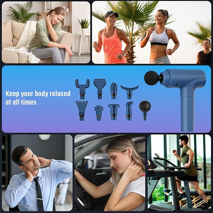 cotsoco Massage Gun Deep Tissue Muscle Massage Gun Back Massager for Pain Relief 20 Speeds Handheld Electric Massager Tool with Silent Brushless Motor Suitable for Gym Office Home Travel