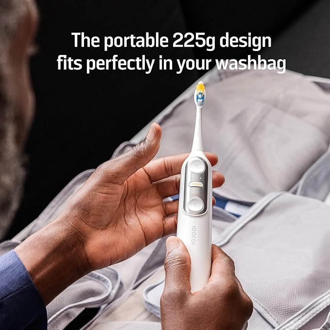 Soocas NEOS II Refresh Set - Electric Toothbrush with Water Flosser Sonic Electric Toothbrush for Adults Portable for Travel Deep Clean for Implants &amp Braces Healthier Gums Pearl White