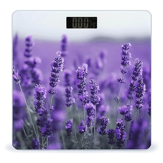 Purple Lavender Weight Scale for Body Weight Digital Bathroom Scale High Capacity Accurate Digital Weighing Scales and Easy-to-Read on Backlit LCD Display Scales