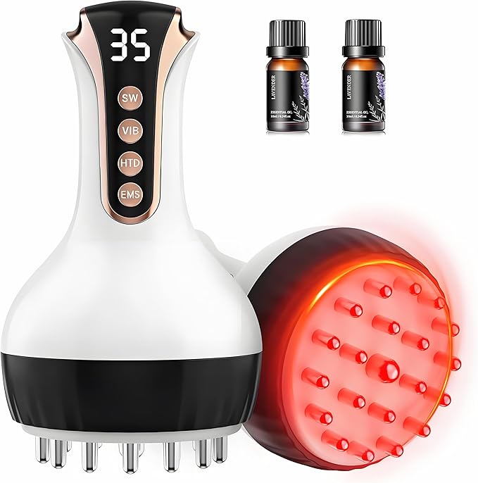 Lymphatic Drainage Massager &amp Massage Tool Body Sculpting Machine &amp Fascia Blaster for Cellulite with Microcurrent Light Heat &amp Vibration for Legs Arms &amp Belly