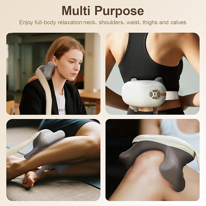 Shiatsu Back and Neck Massager with Heat Cordless Shoulder Massager Pillow Rechargeable 6D Kneading Neck Massage Pain Relief deep Tissue Gifts for Men Women Mom Dad