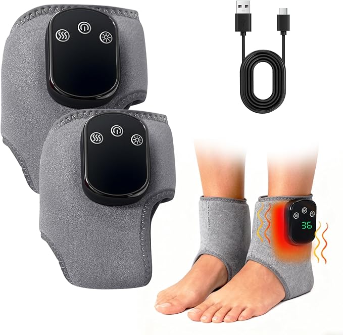 Foot MassagerWireless 3 in 1 Foot Revive Massager with 3 Vibration Mode5 Heat Leavel for Both Father and Mother Wireless &amp Portable (Gray 2pcs)