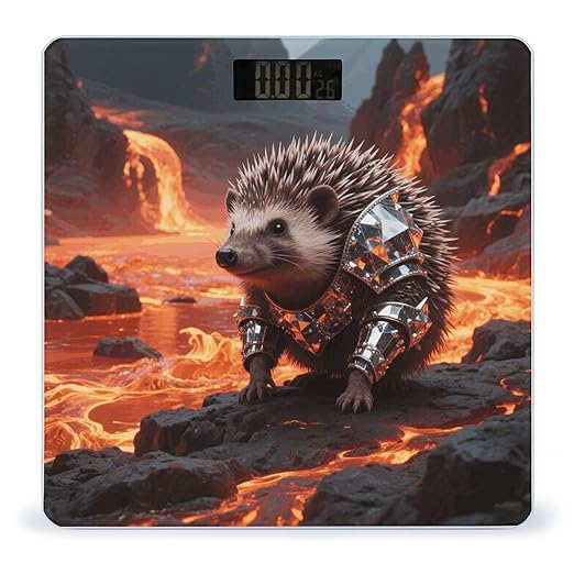 Iamond - Armored Hedgehog Weight Scale Large Digital Bathroom Scales with Bright LED Display Non Slip Digital Scale and Step On Fashion Weighing Machine for Body